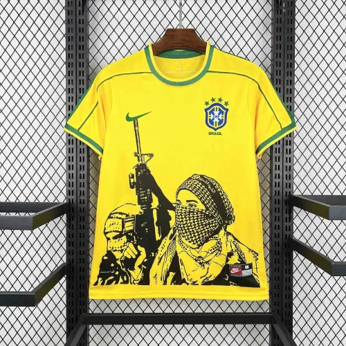 1998 Wereldkampioenschap Retro Brazilië thuisset voetbalshirt