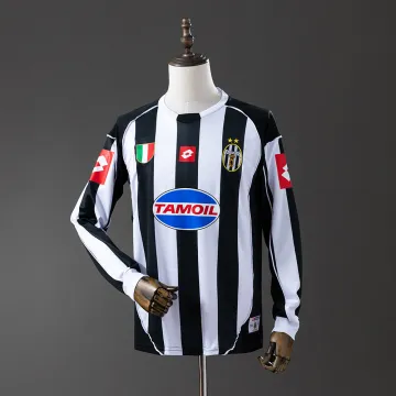 Maillot de football domicile Juventus 2002/03 à manches longues, style rétro