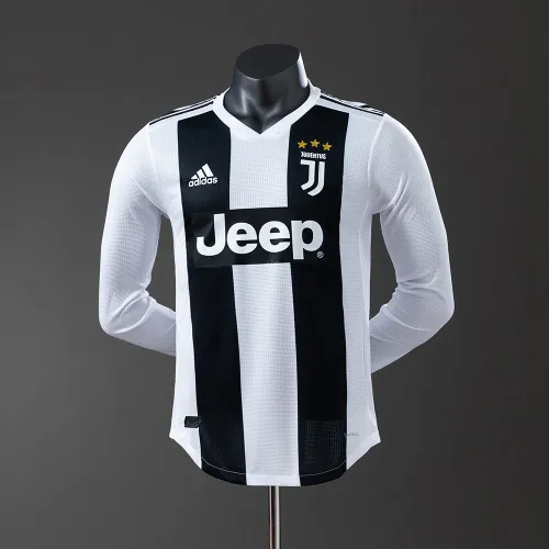 Juventus 2018/19 Home Soccer Jersey Edición Jugador Manga Larga Retro