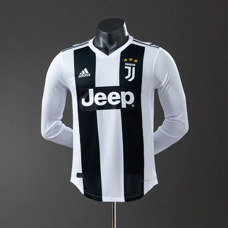 Juventus 2018/19 Home Soccer Jersey Player Edition Long Sleeve Retro
