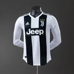Juventus 2018/19 Home Soccer Jersey Player Edition Long Sleeve Retro - product photo US21.99 - Juventus 2018/19 Home Soccer Jersey Player Edition Long Sleeve Retro