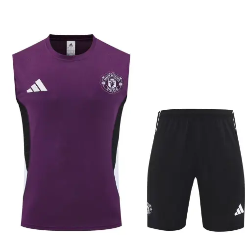 Manchester United 2025/26 Kit de entrenamiento sin mangas morado