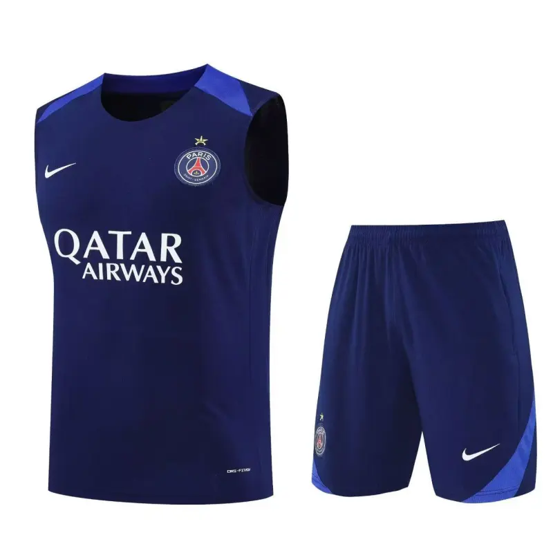 PSG 2025/26 Sleeveless Training Kit Blue