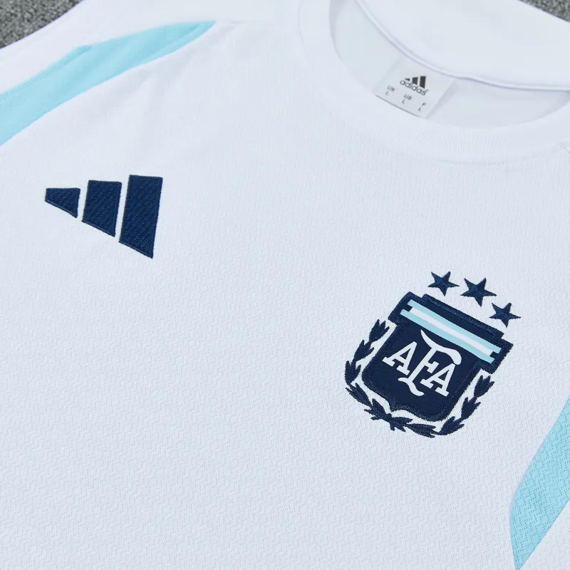 Tenue d'entraînement sans manches de l'Argentine pour la Coupe du monde 2026, blanche