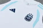 Tenue d'entraînement sans manches de l'Argentine pour la Coupe du monde 2026, blanche