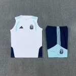 Tenue d'entraînement sans manches de l'Argentine pour la Coupe du monde 2026, blanche