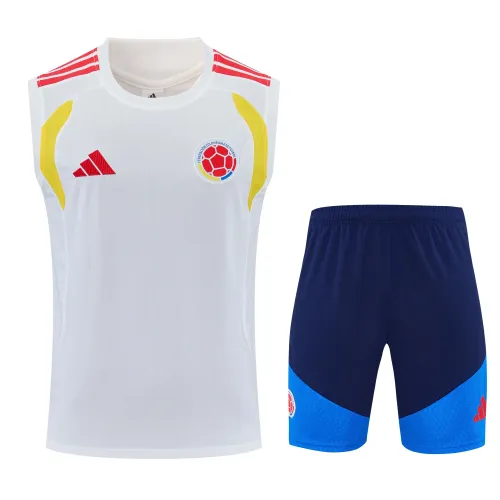 Kit de treino sem mangas para o Campeonato do Mundo de 2026 da Colômbia Branco
