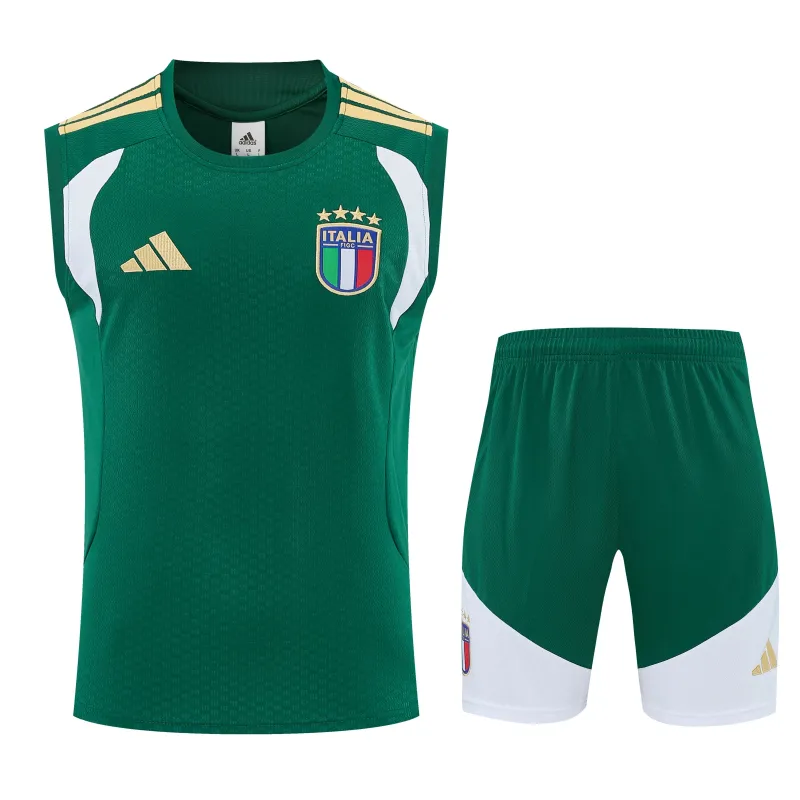 Kit de treino sem mangas da Itália para o Campeonato do Mundo de 2026 Verde
