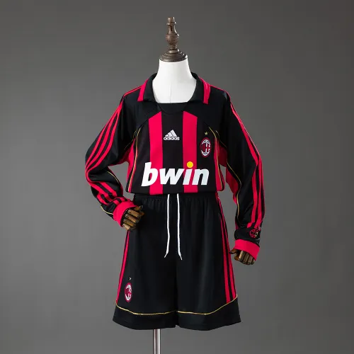AC Milan 06/07 Home Retro Long Sleeve Kids Kit Jersey