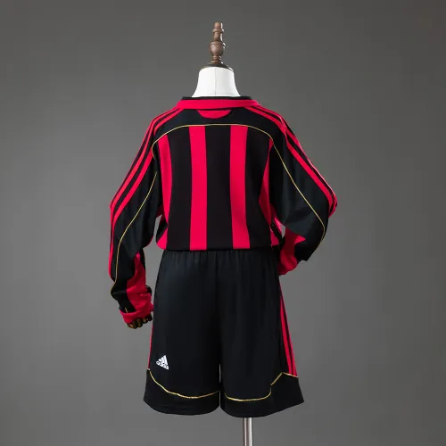 AC Milan 06/07 Home Retro Long Sleeve Kids Kit Jersey