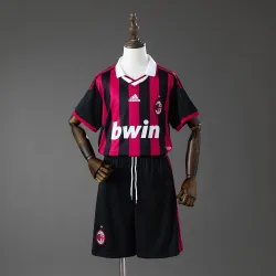 US20.98 - AC Milan 09/10 Home Retro Kids Kit Jersey