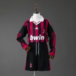 AC Milan 09/10 Home Retro Long Sleeve Kids Kit Jersey