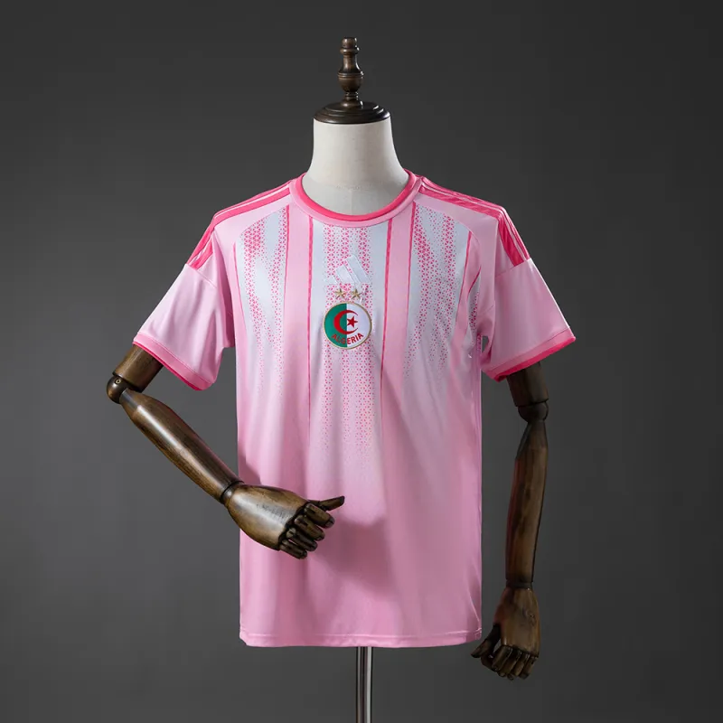 Camisola de futebol da Argélia cor-de-rosa