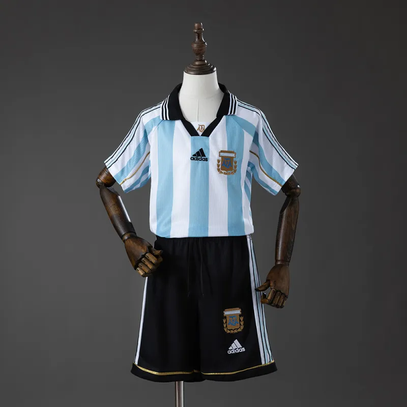 Argentina 1998 Home Retro Kids Kit Jersey