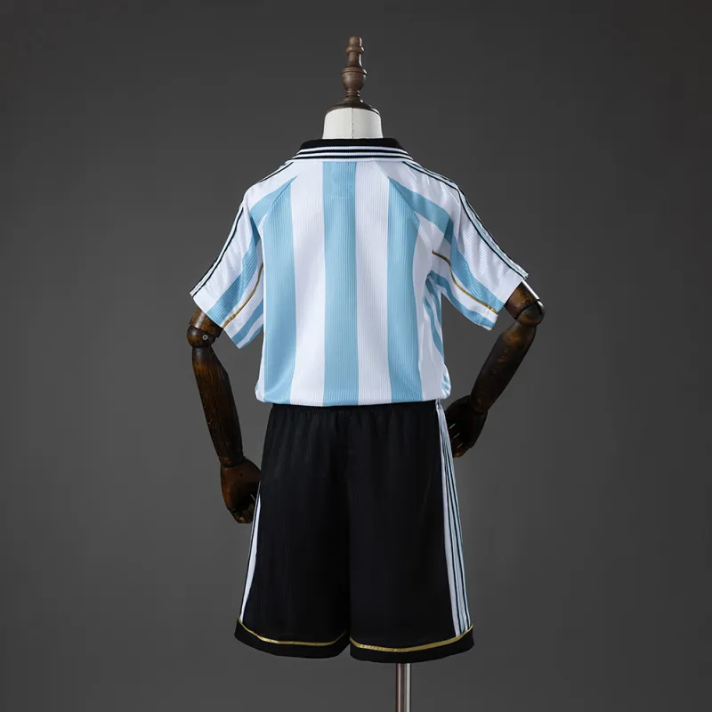 Argentina 1998 Home Retro Kids Kit Jersey