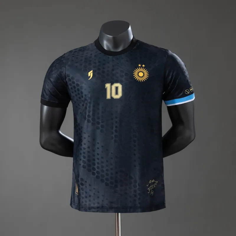 Maillot d'Argentine Maradona #10 Édition spéciale - Version joueur (noir)