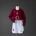 Camiseta de manga larga del Arsenal 05/06 Home Retro para niños Arsenal 05/06 Home Retro Long Sleeve Kids Kit Jersey