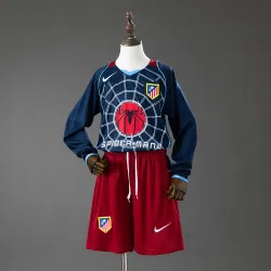 Atletico Madrid 04/05 Away Retro Long-Sleeve Kids Kit Jersey - product photo US21.98 - Atletico Madrid 04/05 Away Retro Long-Sleeve Kids Kit Jersey