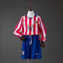 Atletico Madrid 04/05 Home Retro Long Sleeve Kids Kit Jersey - product photo US21.98 - Atletico Madrid 04/05 Home Retro Long Sleeve Kids Kit Jersey