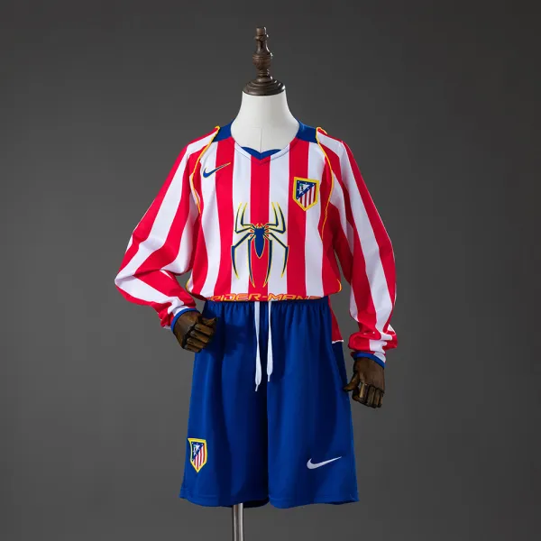 atletico madrid 04/05 kids long sleeve retro jersey - A-Grade Quality Detail View