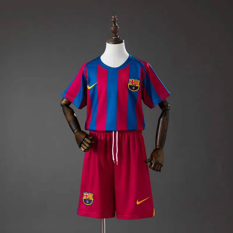 Barcelona 05/06 Home (League Edition) Retro Kids Kit Jersey