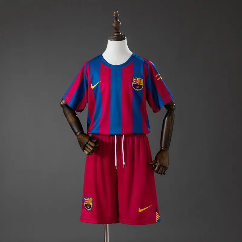 Barcelona 05/06 Home (UEFA Champions League) Retro Kids Kit Jersey