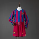 Barcelona 05/06 Home (UEFA Champions League) Retro Long Sleeve Kids Kit Jersey Barcelona 05/06 Home (UEFA Champions League) Retro Long Sleeve Kids Kit Jersey