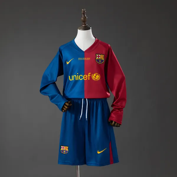 barcelona 08/09 retro kids long sleeve jersey - A-Grade Quality Detail View