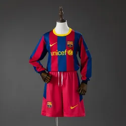 US21.98 - Barcelona 10/11 Home Retro Long Sleeve Kids Kit Jersey