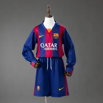 Camisola de manga comprida para criança Barcelona 14/15 Home Retro
