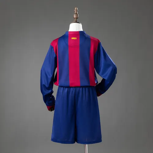 Camisola de manga comprida para criança Barcelona 14/15 Home Retro