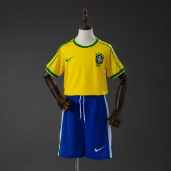 US20.98 - Brazil 1998 Home Retro Kids Kit Jersey