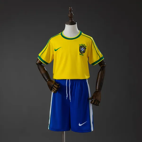 brazil 1998 retro kids jersey - A-Grade Quality Detail View