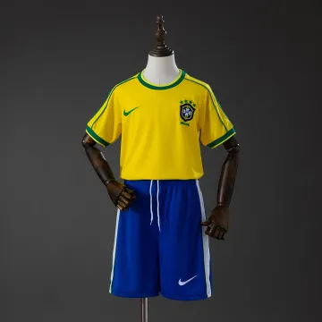 Brésil 1998 Home Retro Kids Kit Jersey