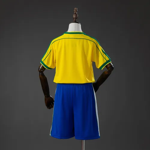 Brésil 1998 Home Retro Kids Kit Jersey