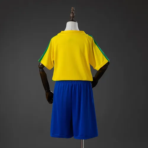Brésil 2002 Home Retro Kids Kit Jersey