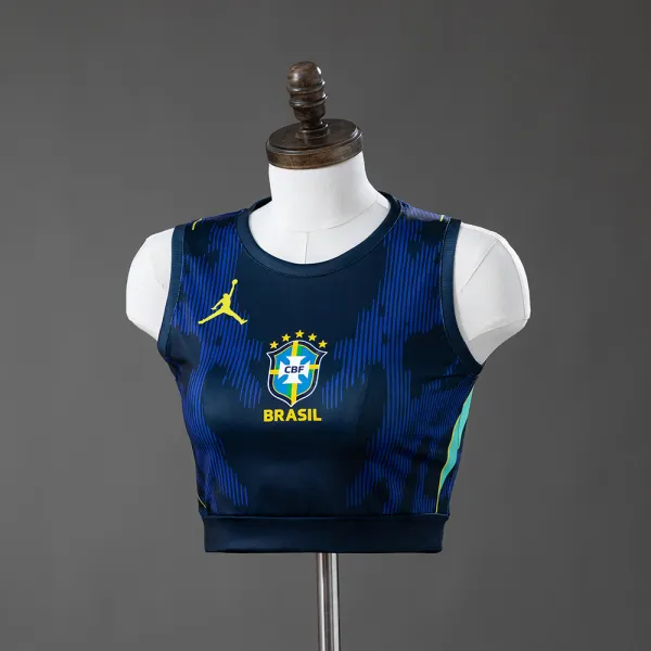 Brazil 2026 Away women's crop top tank top jersey - A-Grade Quality Detail View