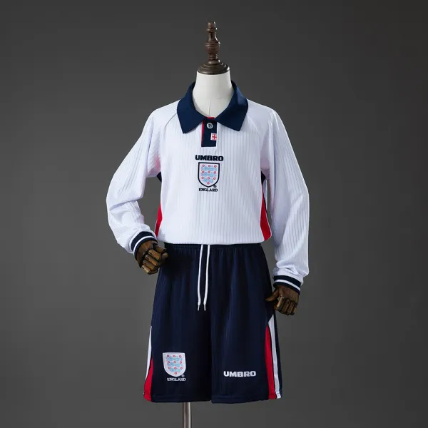 england 1998 retro kids long sleeve jersey - A-Grade Quality Detail View