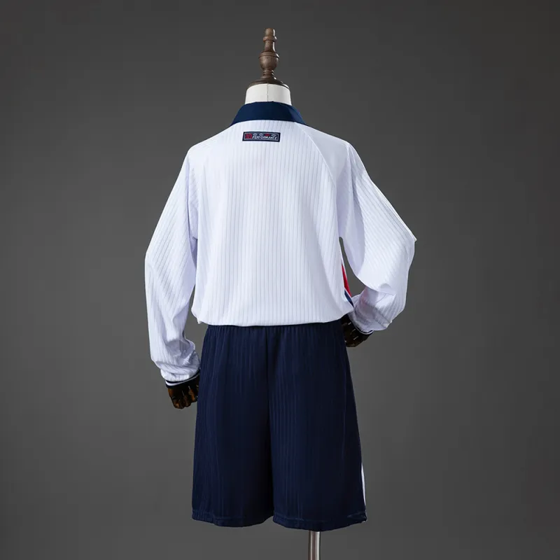 England 1998 Home Retro Long-Sleeved Kids Kit Jersey