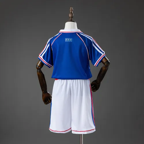 France 1998 Home Retro Kids Kit Jersey
