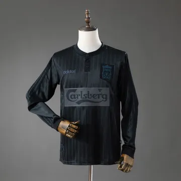 Camiseta retro de manga larga del Liverpool de la temporada 95/96 en color negro
