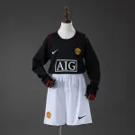 Manchester United 07/08 Away Retro Long Sleeve Kids Kit Jersey