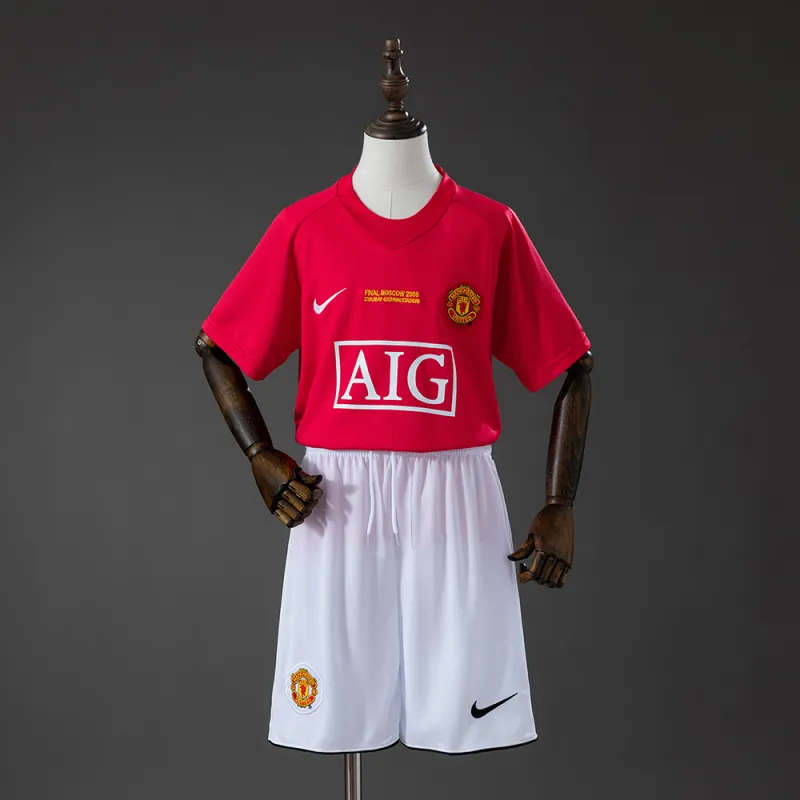 Manchester United 07/08 Home Retro Kids Kit Jersey