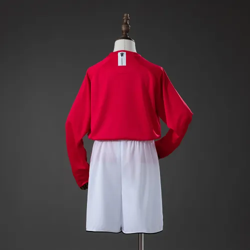 Manchester United 07/08 Home Retro Long Sleeve Kids Kit Jersey