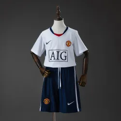 US20.98 - Manchester United 0809 Away (League Edition) Retro Kids Kit Jersey