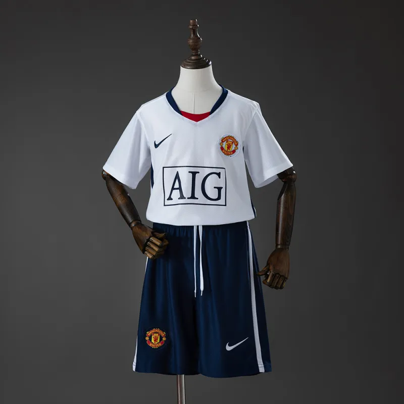 Manchester United 0809 Away (League Edition) Retro Kids Kit Jersey