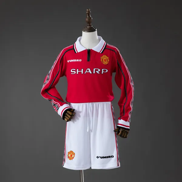 manchester united 98/99 retro kids long sleeve jersey - A-Grade Quality Detail View