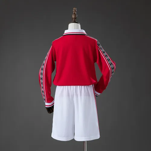 Maglia da bambino con maniche lunghe del Manchester United, modello retrò per le partite in casa della stagione 98/99