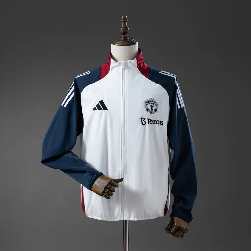 Manchester United Men's Windbreaker - White & Navy Blue