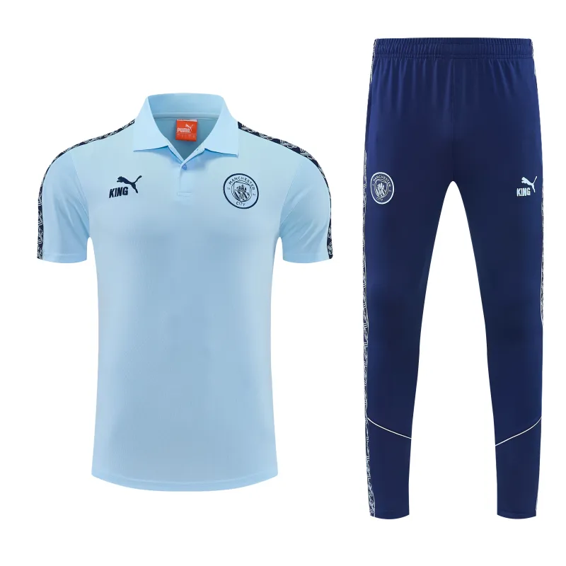 Manchester City 2025/26 POLO Trainingsanzug Hellblau